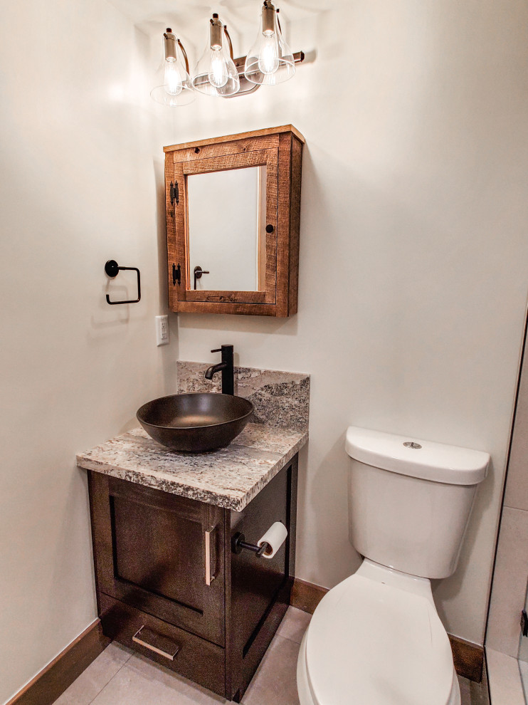 This is an example of an industrial powder room in Salt Lake City.