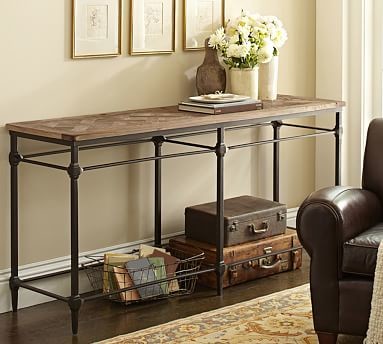 Parquet Reclaimed Wood & Metal Console Table