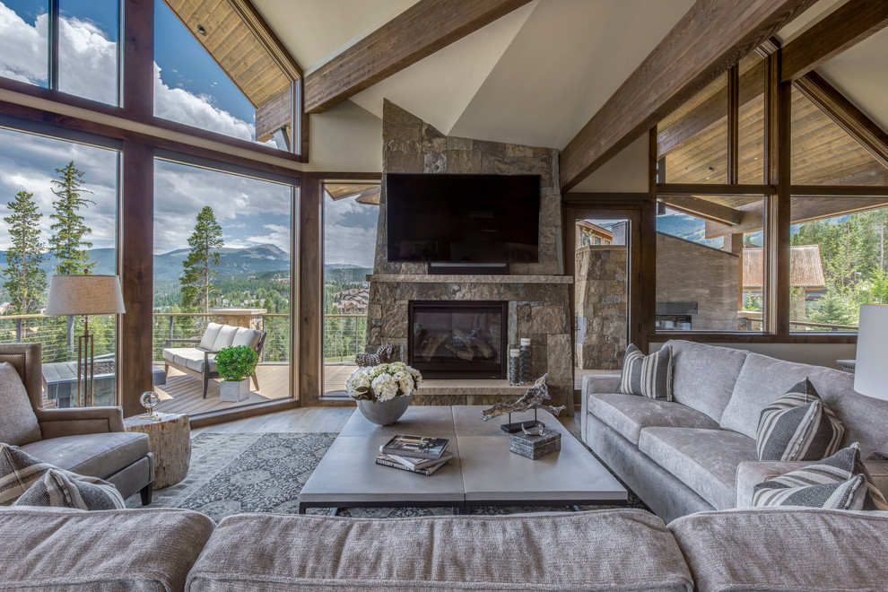 Inspiration for a transitional living room remodel in Denver