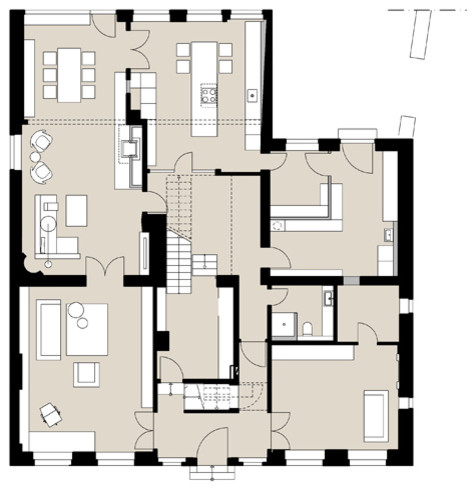 Denkmalgeschütztes Einfamilienhaus - Grundriss vom Erdgeschoss