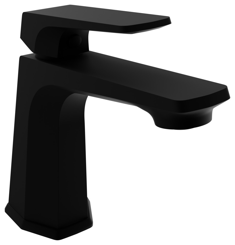 1Handle Bathroom Faucet, Matte Black Transitional Bathroom Sink