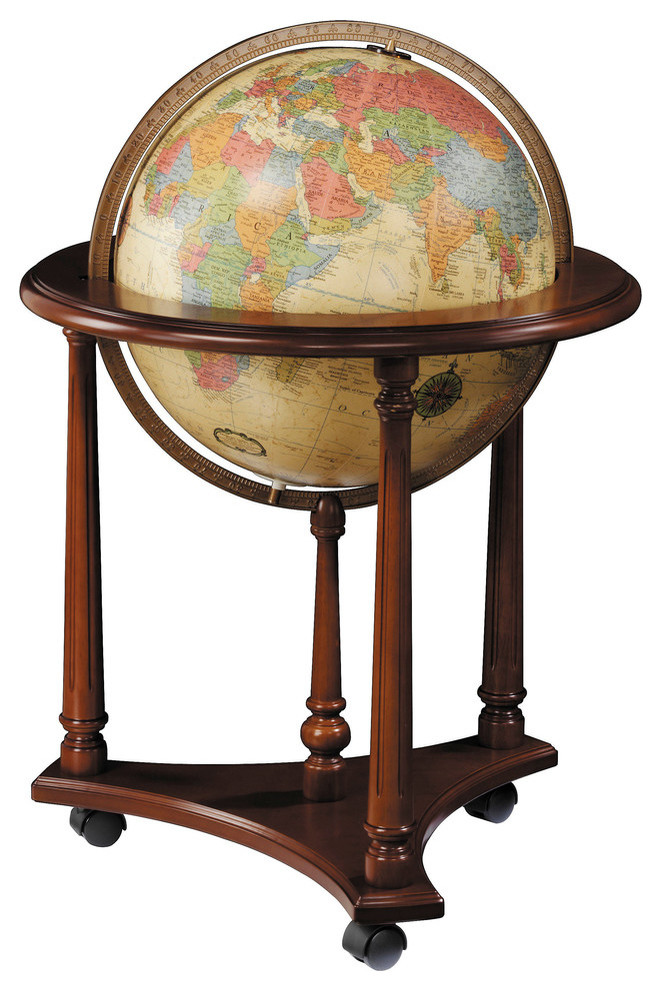 Lafayette, 16" Antique Illuminated Floor Globe