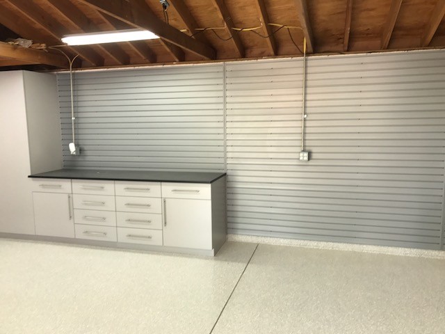 Photo of a transitional garage in San Diego.
