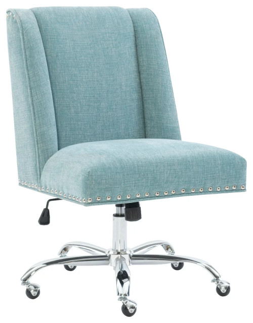 Transitional Office Chair, Padded Seat With Nailhead Transitional