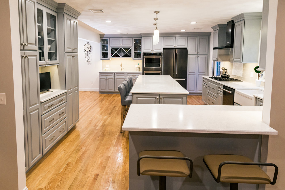 Example of a transitional kitchen design in Providence