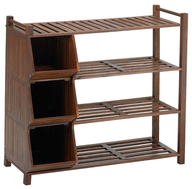 4 Tier Outdoor Shoe Rack Cubby Transitional Storage By 4 Tier Outdoor Shoe Rack Cubby