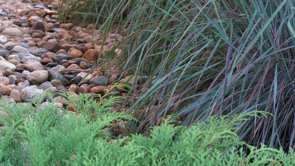 Inspiration for a mid-sized rustic drought-tolerant and full sun front yard gravel landscaping in Boston for summer.