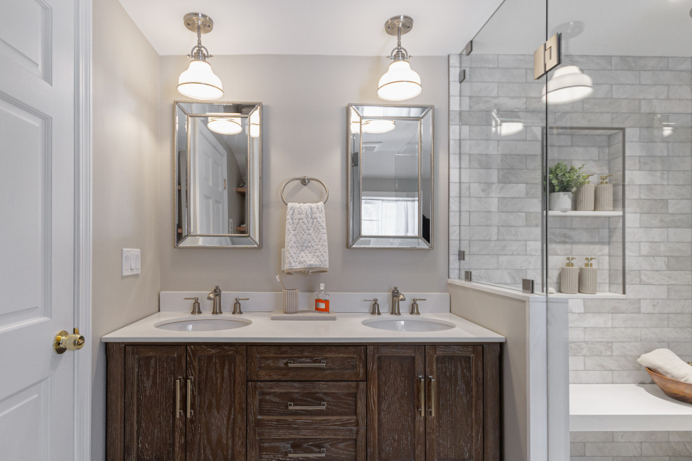 Inspiration for a transitional bathroom remodel in Boston