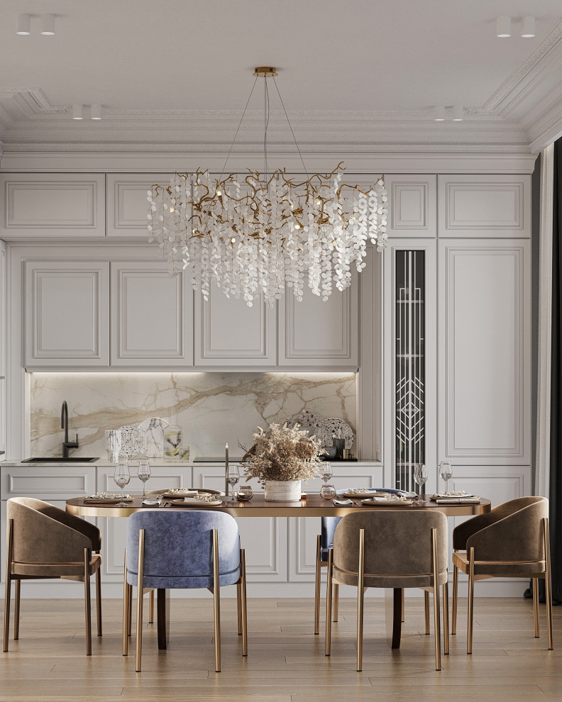 Стильный интерьер с элементами ар-деко в ЖК Петровский квартал на воде - 99 м2