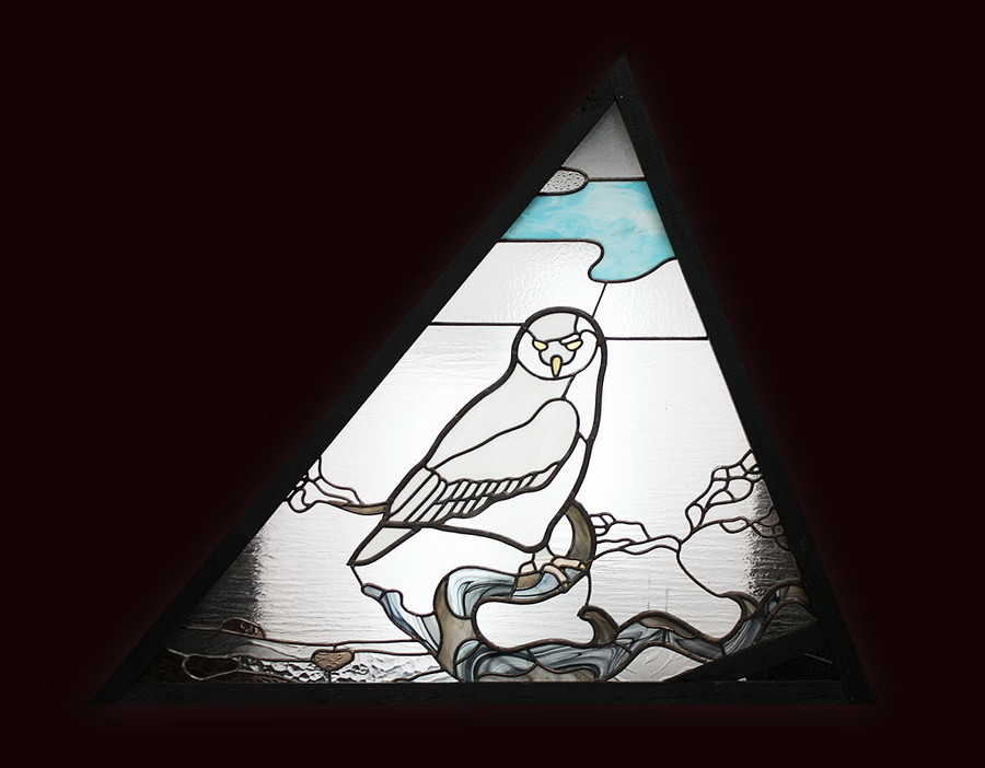 Музей "Калевала".  Фрагмент в материале: витраж "Сова".