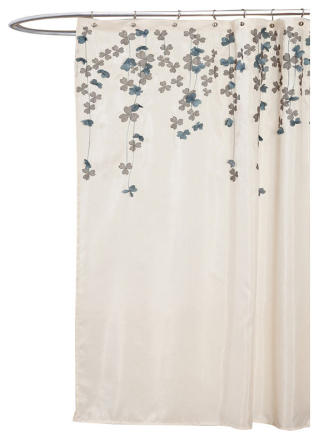 Flower Drops Shower Curtain Contemporary Shower Curtains By