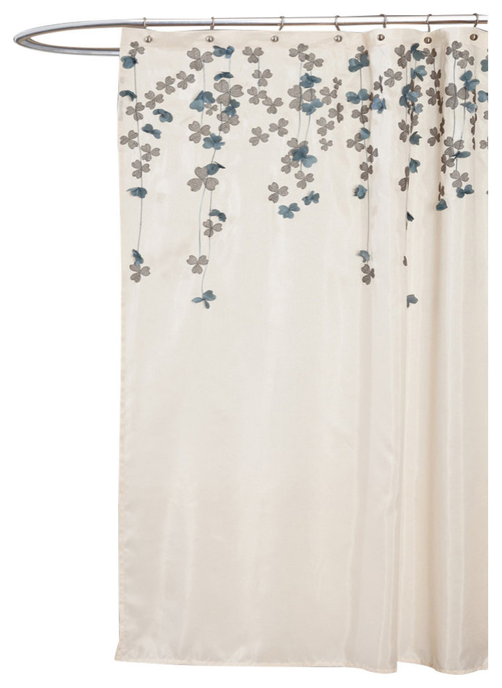 Flower Drops Shower Curtain Contemporary Shower Curtains By