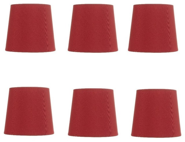 Chandelier Lampshades Crimson Red, Red Chandelier Lamp Shades Set Of 6