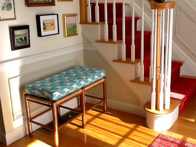 Beach House Inspired Entryway Bench Cushion Traditional