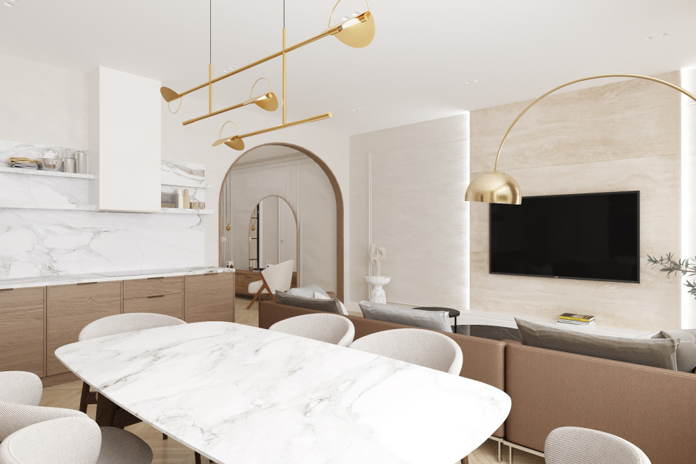 Современный таунхаус в теплой бежевой гамме