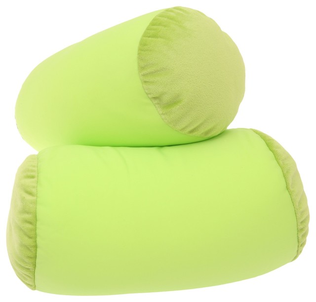 Microbead Neck Roll Bolster Pillows Green 13 X6 Contemporary