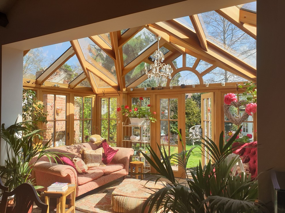 Mid-sized traditional sunroom in Surrey.