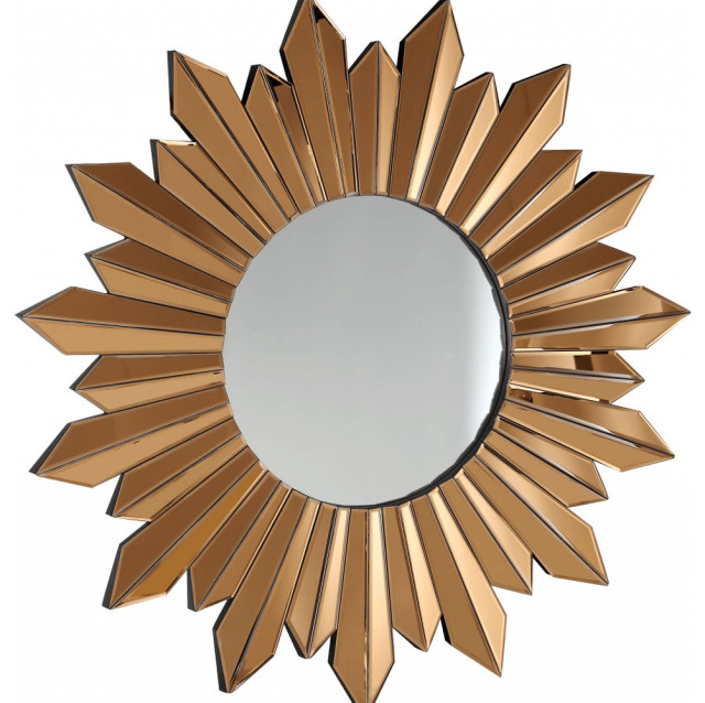 Gold Sunburst Accent Glass Mirror