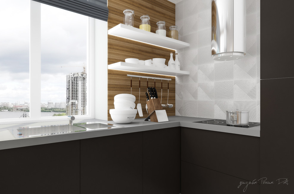 Дизайн-проект гостиной-кухни кухни в 3-х комнатной квартире