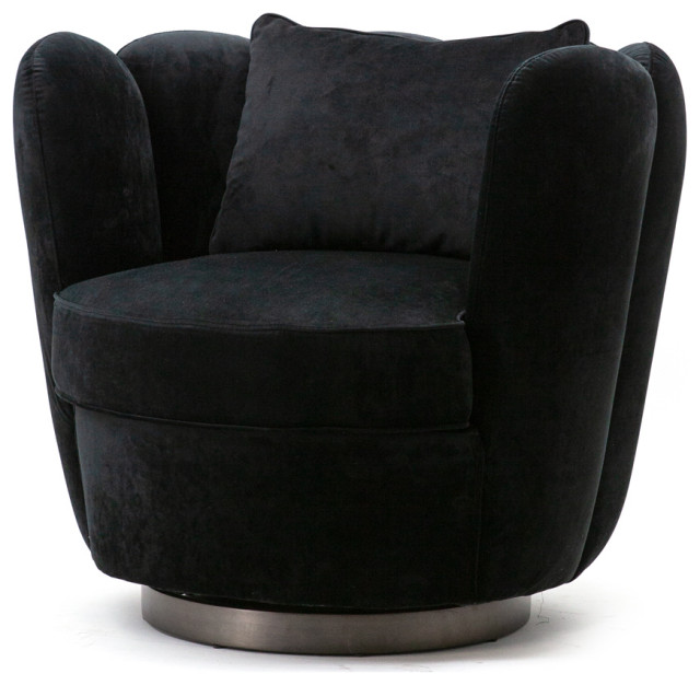 Black Velvet Swivel Chair, Eleonora Maria - Contemporary - Armchairs ...
