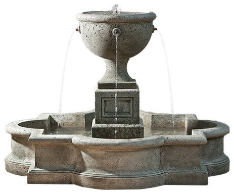 Navonna Outdoor Water Fountain, Travertine