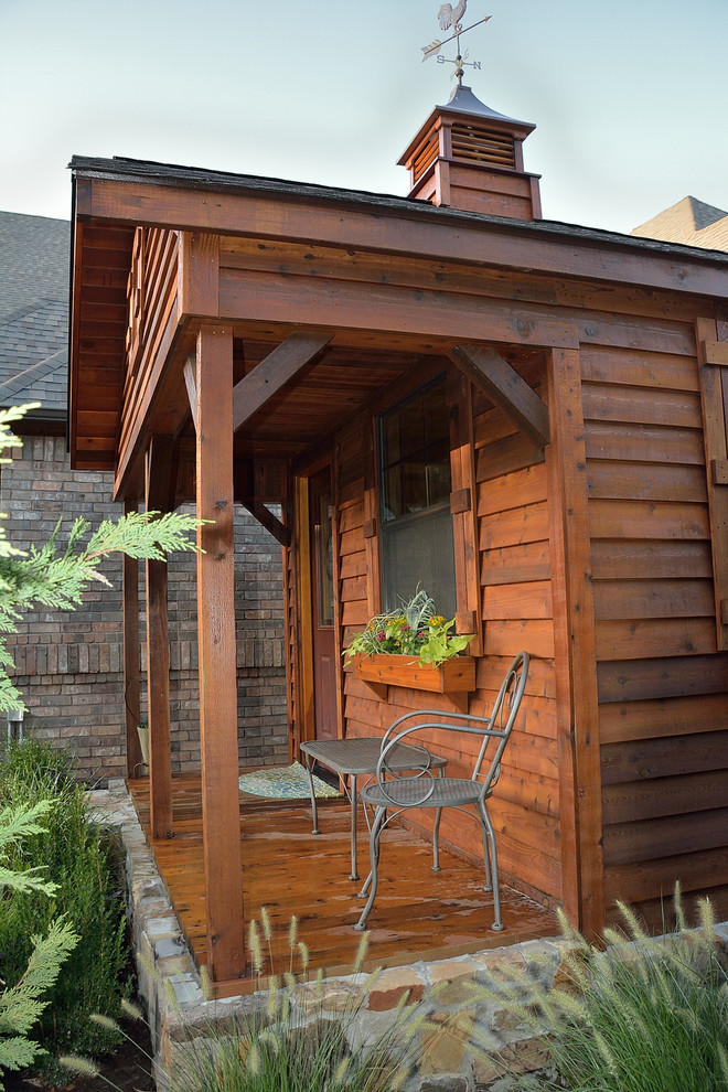 Inspiration for a small country detached garden shed in Dallas.