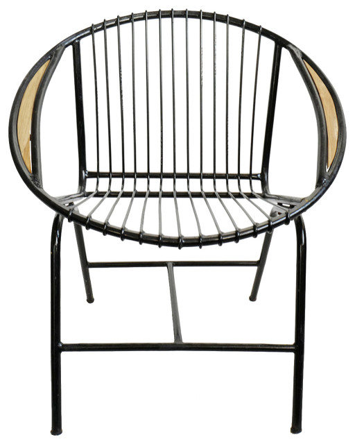 Retro Ring Black Iron Outdoor Chair - Contemporary - Outdoor Lounge Chairs  - by Design Mix Furniture | Houzz