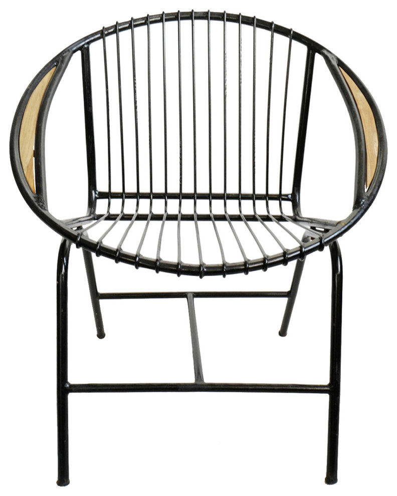 Retro Ring Black Iron Outdoor Chair Contemporary Outdoor Lounge