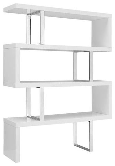 Scala High Gloss White Lacquer Bookcase Contemporary Bookcases