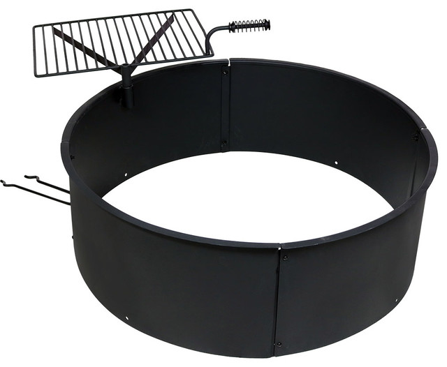 Sunnydaze Heavy Duty 34 Inch Steel Campfire Ring With Rotating