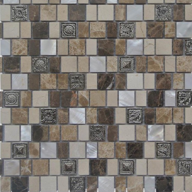 Charm Random Sized Glass Mosaic Tile, Brown