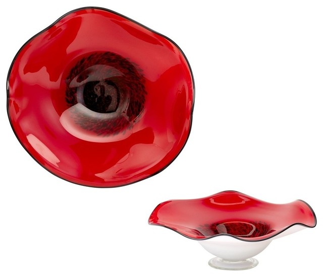 Glass Art Bowl, Large Contemporary Decorative Bowls by HedgeApple