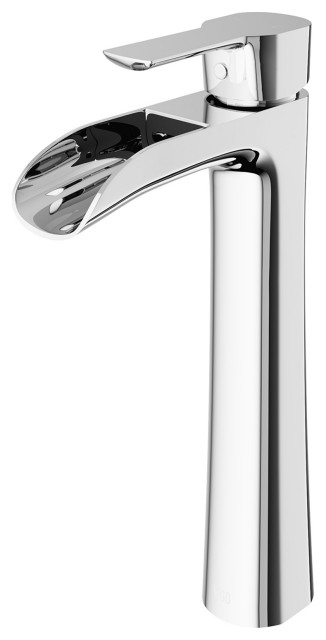 VIGO Amada Vessel Bathroom Faucet, Brushed Nickel, Chrome