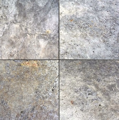 Honed Unfilled Tumbled Silver Travertine Tile Traditional Wall Honed Unfilled Tumbled Silver Travertine Tile Sample