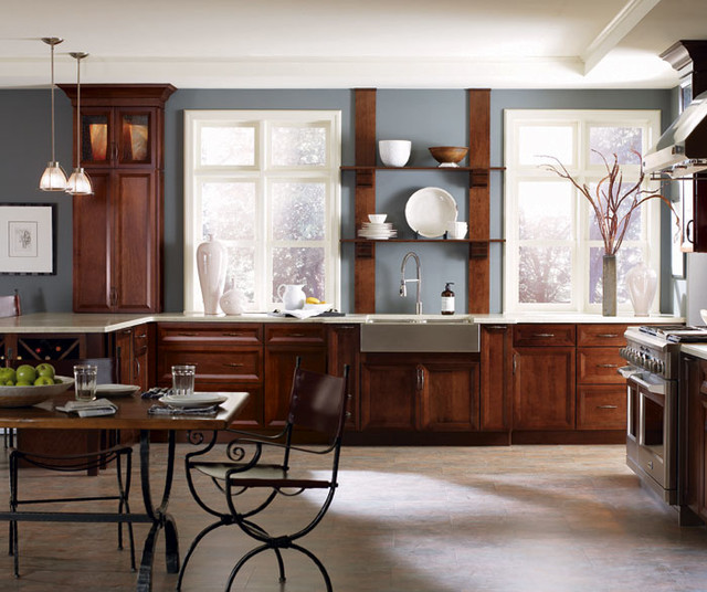 Dark Cherry Kitchen Cabinets transitional-kitchen