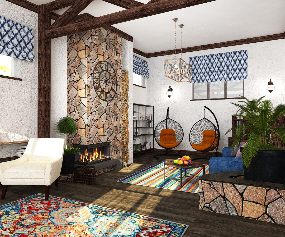 Дизайн-проект гостиной-столовой площадью 177кв.м - зоны отдыха