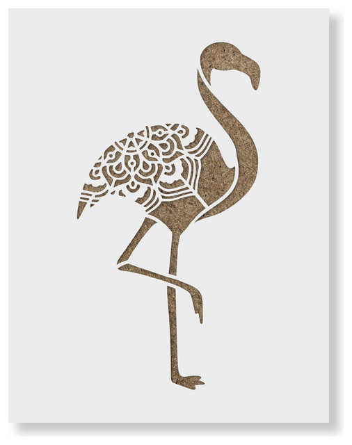 Flamingo Stencil on Reusable Mylar for Crafts Tropical Wall