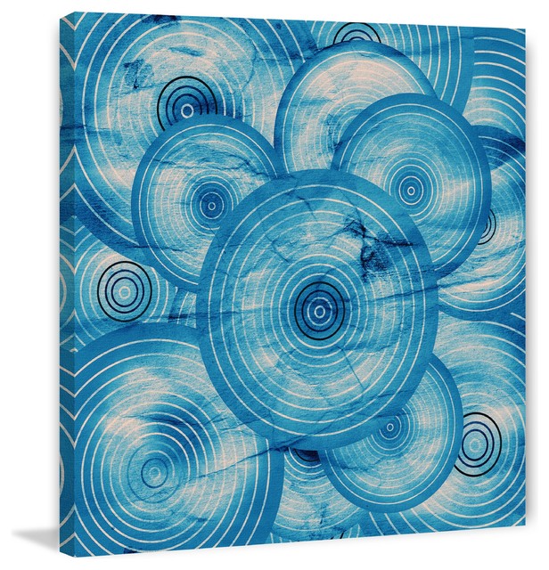"Spiroblue" Painting Print on Wrapped Canvas