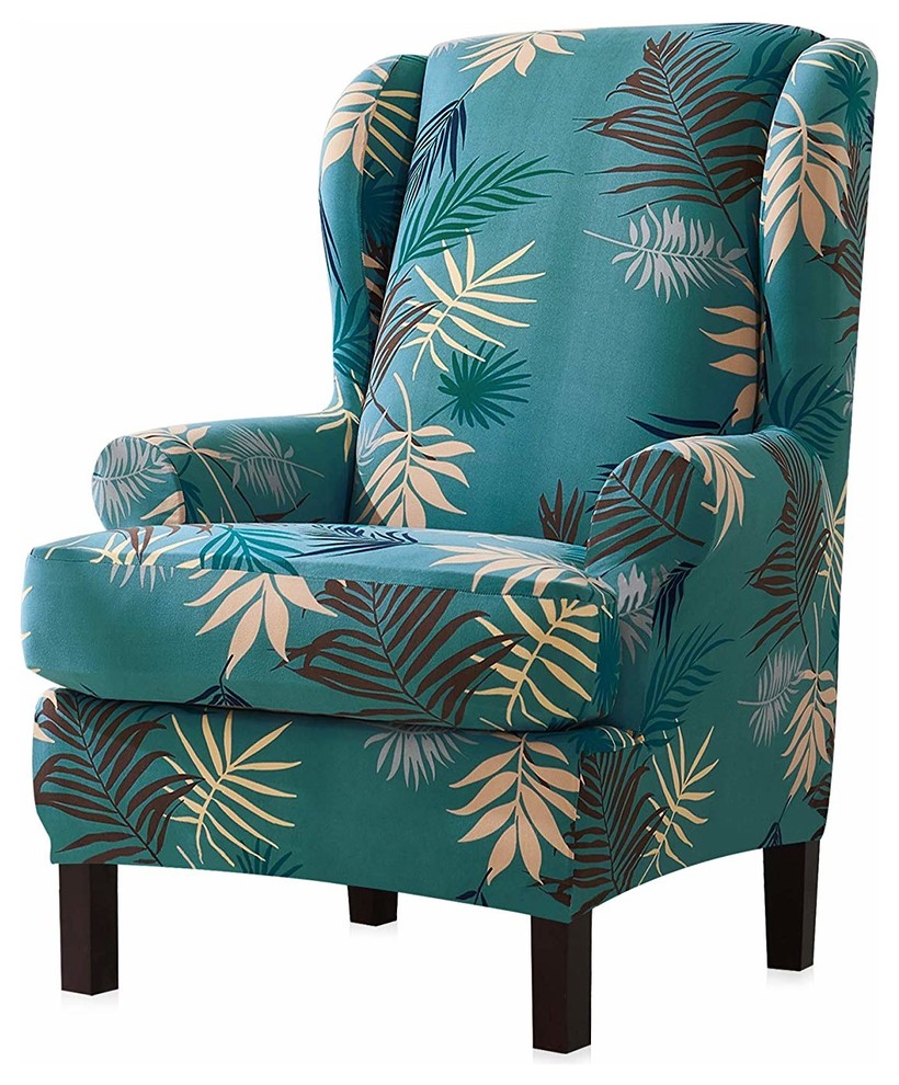 Subrtex 2pcs Wing Chair Slipcovers Wingback Armchair ...