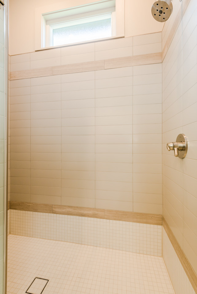 Mid-sized transitional master multicolored tile and ceramic tile ceramic tile home design photo