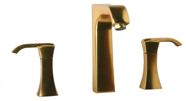 Lady Widespread Lavatory Faucet With Lever Handles, Matt Gold -  Contemporary - Bathroom Sink Faucets - by LaToscana