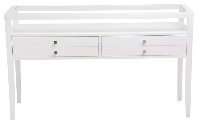 Gloss White Sofa Table Transitional Console Tables By Luxe