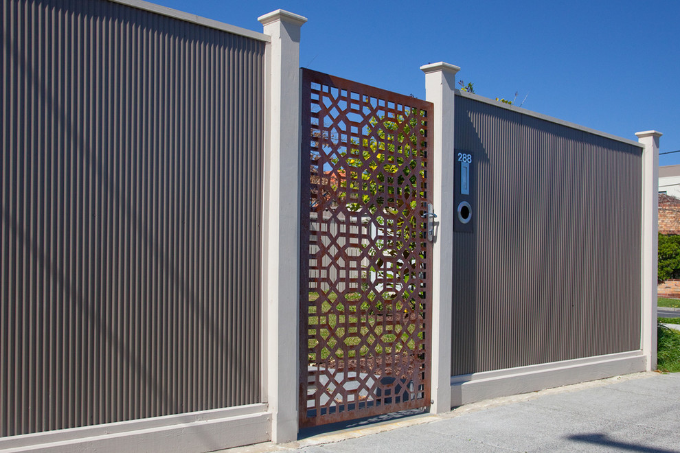 Photo of a large industrial grey exterior in Melbourne with metal siding.