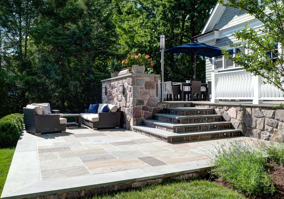 Design ideas for a modern patio in New York.