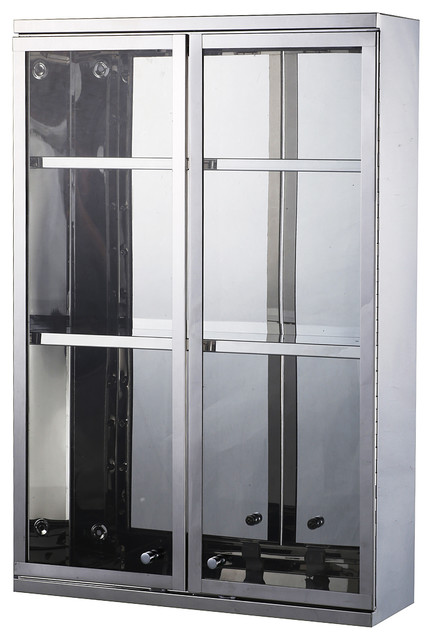 24x16 Stainless Steel Double Door Display Wall Cabinet 24x16 Stainless Steel Double Door Display Wall Cabinet