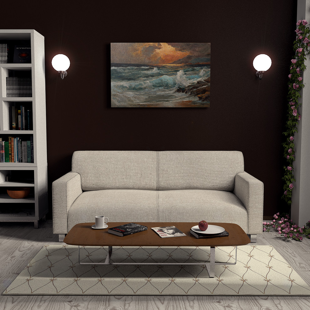 Гостиная с кофейными оттенками