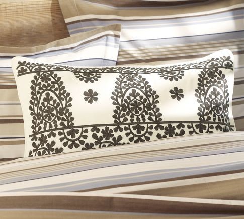Medina Embroidered Lumbar Pillow Cover