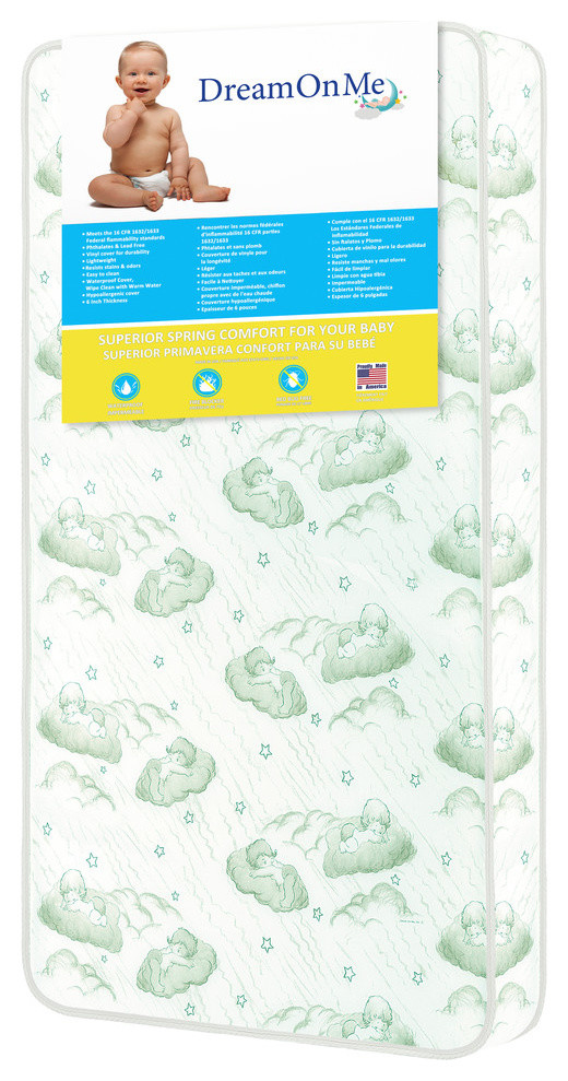 Dream On Me Nirvana 6" 96 Coil Spring Crib and Toddler Bed Mattress
