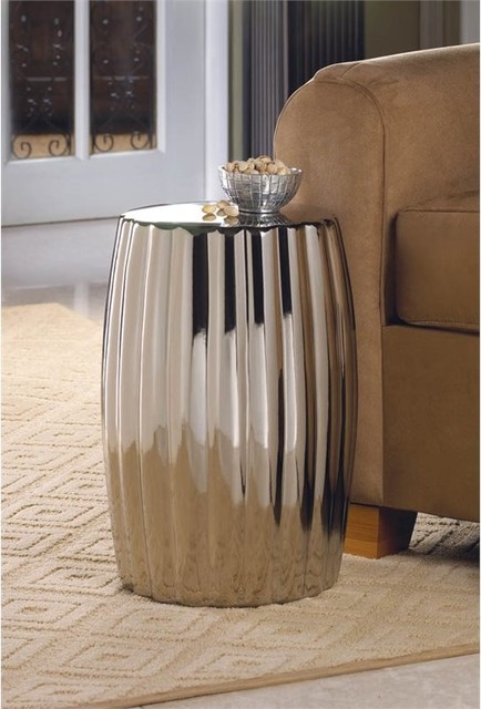 Silver Decorative Stool Contemporary Accent And Garden Stools