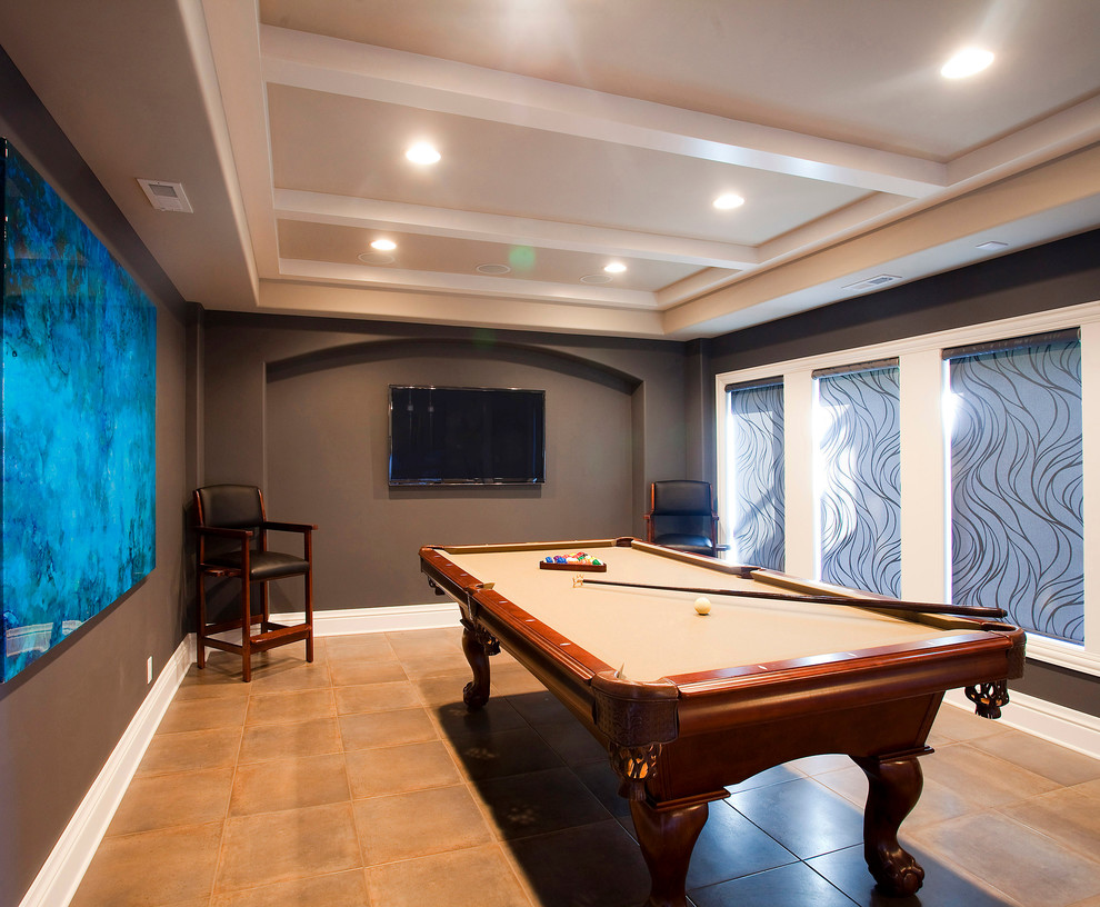 Basement - transitional basement idea in Omaha